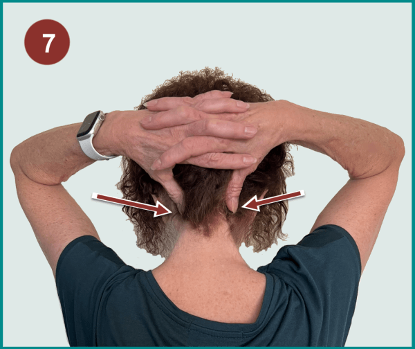 Diagram showing how to treat trigger points in the neck.